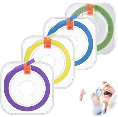 CUVZORA Zahnschleifpapier 4 Bände, Schleifpapier für Zähne mit Polierstreifen, Effektive Reinigung und Politur für ein strahlendes Lächeln, ideal für Zahnsteinentfernung und Zahnreparatur (Bunt)