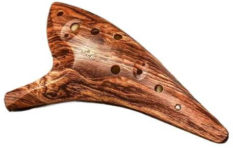 Ocarina A 12 Fori Dedicata Tonalità Media AC Imitazione Legno E Resina Strumento Per Principianti(5)