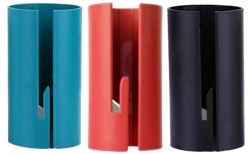3PCS Wrapping Paper Cutter, Gift Wrap Cutter Tool for Christmas Birthdays, Sliding Cutters Wrapping Paper Roll Cutters, Gift Wrap Holder Dispenser Tube for Quick Neat Papers Cutting (Green+Red+Black)