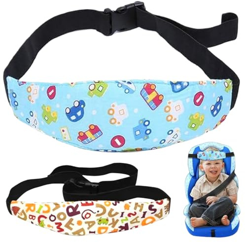 2PCS Baby Carseat Head Support, Sleeping Car Seat Head Support Band Strap Adjustable Headrest Neck Relief Neck/Shoulder Protection Strap for Sleeping.