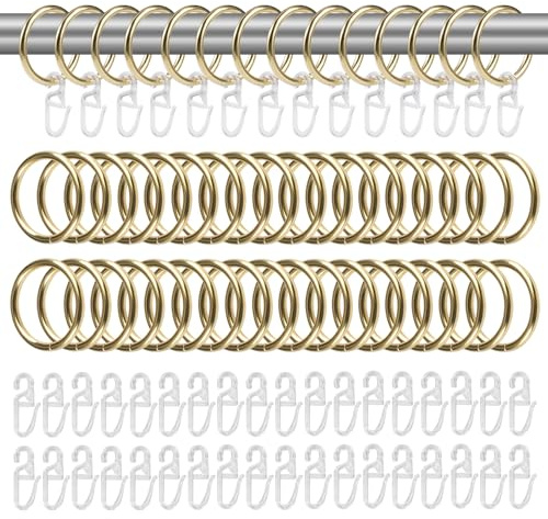 100 stycken 30 mm gardiner ringar, metallgardiner och krokar för fönster dörr duschdraperi heminredning