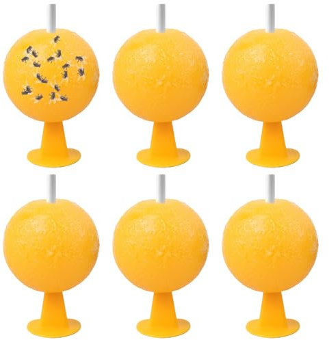 LUHOCIY 6 Stück Fruchtfliegenfalle für Küche, Obstfliegenfalle, Fruit Fly Trap, Hochviskos, Langlebig und Ungiftig, Wasser- und Sonnenschutz, Geeignet für Obstgärten, Balkone, Küchen, Restaurants