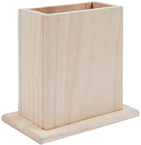 Artemio VICR Stifteköcher aus Holz, Beige, 10 x 7 x 12 cm