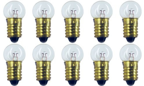 CEC Industries #1482 Bulbs, 6 V, 2.7 W, E10 Base, G-4.5 shape (Box of 10)