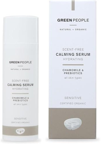 Green People Duftfreies Gesichts- & Halsserum, 50ml | Geeignet für empfindliche Haut, Tierversuchsfrei und vegan, Eibisch, Yucca, Algen und Kamille, Serum für empfindliche Haut