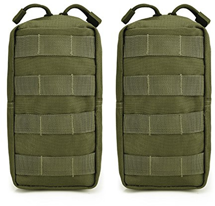G4Free 2 Pack Bolsas Tácticas Molle Equipo de Gadgets de Utilidad Compacta Bolsa EDC Paquete Pequeño Bolsa de Cintura Chaleco de Pecho Alforja para Acampar al Aire Libre Senderismo Trekking