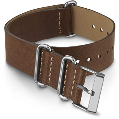 Timex TW7C63000 20mm Brown Genuine Leather Double-Layered Slip-Thru Strap