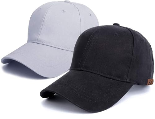 Baseball Cap - Plain Cap Hat Lightweight Adjustable Washed Polo Style Hat Classic Sports Casual Cap Summer Sun Hat for Unisex