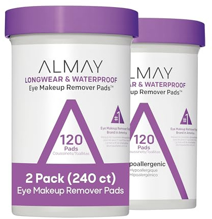 Almay Makeup Remover Pads, Longwear & Waterproof, Hypoallergenic, Fragrance-Free, Dermatologist & Ophthalmologist Tested, 2 pack