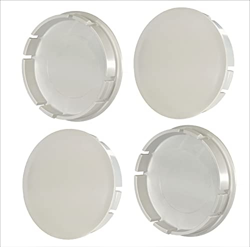 Set 4 Stück x 60mm Nabenkappen Radkappen Kappen Felgenkappen (Ohne Abdeckung, 60mm GRAU-Flach)