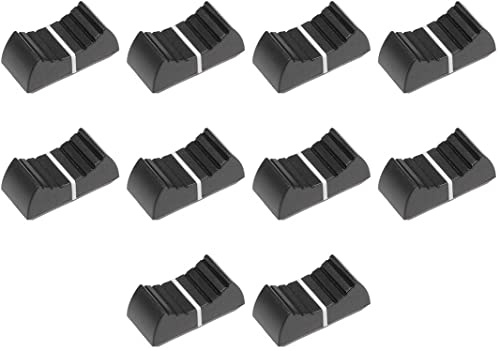 CENPEK 10 pezzi di plastica nera scorrevole dritto potenziometro piatto manopola inserto albero 4 x 1,2 mm