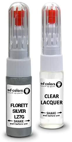 SD COLORS Florett Silver LZ7G Reparaturset, kompatibel mit VW/Audi, 20 ML, für Kratzer, Chips, Farbcode LZ7G, Floret-Silber (Lack + Lack)