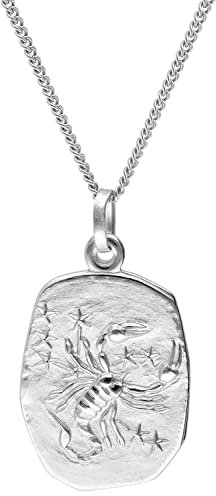 trendor Sternzeichen Skorpion Halskette Silber 925 eleganterTierkreiszeichen Anhänger für Damen oder Herren, Halsschmuck aus Sterlingsilber 15330-11-45 45 cm