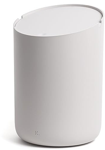 Kazai.® Mini-Kosmetikeimer 'Tove' - 1,5L | Exklusives Bad-Mülleimer Design aus Berlin | Rutschfest, inkl. Inneneimer und Smart-Beutelfunktion | Taupe (hell)