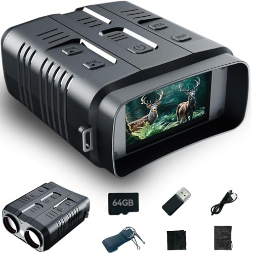 KILOGOGRAPH Nachtsicht-Fernglas – Fernglas für Erwachsene Jagd, 4K-Video mit Sound, 42 MP Foto, 2,4 GHz WLAN, Nachtsichtbrille, militärisch, taktisch, 3 Zoll IPS-Bildschirm, Jagdausrüstung für Männer,