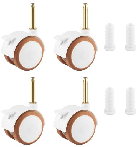 Lenkrollen für Kindermöbel，4 Pcs Möbelrollen mit bremse Möbelrollen für kindermöbel Doppelrollen Rollensatz aus gummil，für Kindermöbel Blumenständern