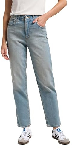 CHIC BY LEE Vaqueros para Mujer Tipo mom, Tiro Alto, Pierna Recta de la colección, 28W / 33L, Denim Days