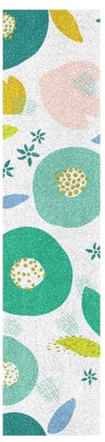KAAVIYO Weiß Bunt Kunstblume Skateboard Griptape Rutschfest Selbstklebend Longboard Griptapes Aufkleber Griffband 9x33in,44x10in(1pcs)