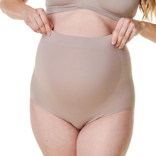 Bravado Designs Bragas de maternidad, ropa interior de embarazo sin costuras de cintura alta para mujer, arena, XL