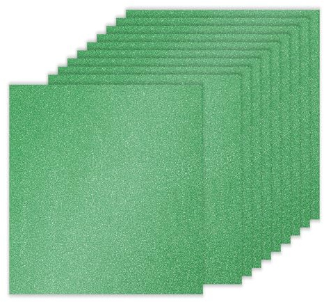 PATIKIL 10 Blatt Kartonpapier Quadratisch 250g - 30,5 x 30,5 cm - Dickes Bastelkarton zum Basteln Hochzeit Karton Glitzer Papier Stanzen DIY Deko Bastelpapier Bedruckbar, Grün