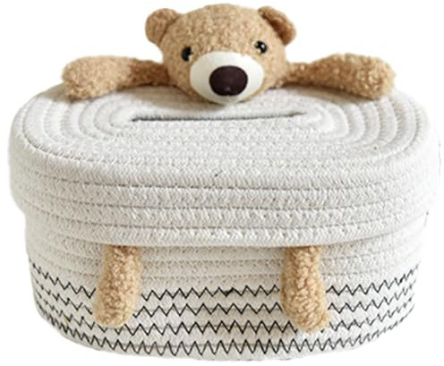 Tissue Box gewebt – Dekorative Taschentuchbox, Containerbox Papierhalter | Tragbarer Handtuchspender aus gewebtem Stoff aus Baumwolle, Taschentuchspender mit einfacher Extraktion, P