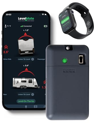 LogicBlue Technology LevelMateMAX Kabelloses RV-Nivelliersystem, Bluetooth-Nivellierer für Camper, unverzichtbares Zubehör für Reiseanhänger, mühelose Einrichtung für Handys mit App