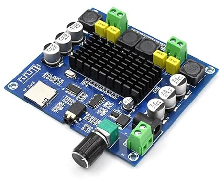 Hi-Fi-förstärkare,Audioförstärkare 2 * 100W TPA3116 Bluetooth 5.0 Digital Audio Power Amplifier Board HiFi-ljud Dual Channel Class D Stereo Aux TF Card Amp