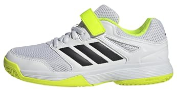 adidas Unisex – Barn Speedcourt Kids Indoor Shoes, Cloud White/Core Black/Lucid Lemon, 37 1/3 EU