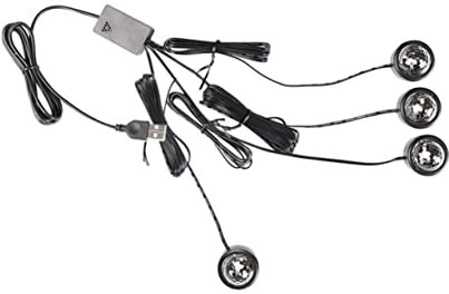 Mikikit USB Powered Car Ceiling Star Light, 4-head LED Highlight Light with Soft Lighting and Adjustable Angle, for Interior Decor, Desktop Computer or Power Bank Use
