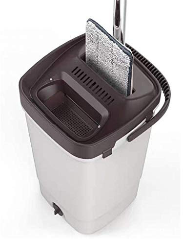 Seau à serpillère, tête pivotante à 360°, Ensemble Balai Plat et seaux autonettoyant Facile, Lavage à la Main Gratuit, Utilisation Humide et sèche sur Le Sol pour poursuivre Le Bonheur