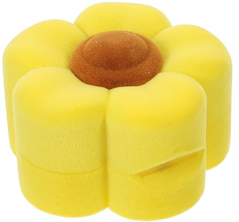 Cabilock Boîte à Bijoux Jaune en Velours Forme Fleur pour Bagues et Boucles D'oreilles, Rangement Élégant pour Fiançailles et Anniversaires