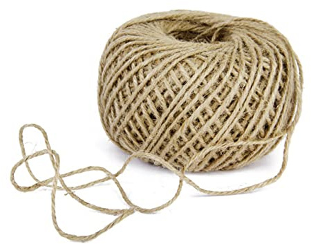 VILLCASE 80m Natural Jute Twine 2mm 3 Strand for DIY Crafts Industrial Packing and Gardening Use