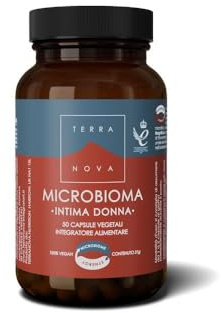 Terranova Microbioma Intima Donna, 50 Capsule Vegetali, Integratore Alimentare Vegan, 200g Integratore donna ideale per l’equilibrio del microbiota femminile