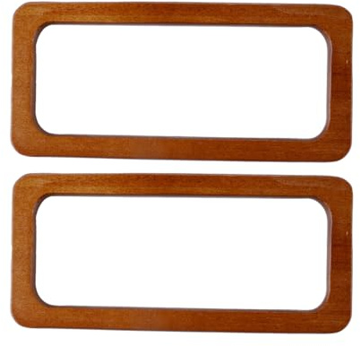 Ausi 2 asas rectangulares de madera de 20 cm para bolsos, soportes de costura, marcos de monedero, asas para hacer accesorios de bolso.