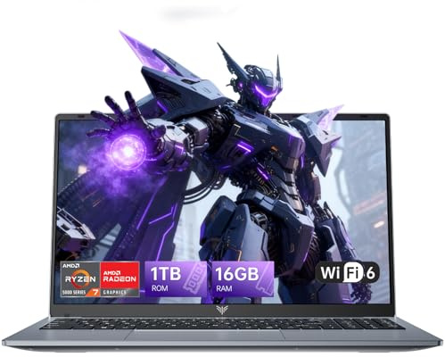 Tivique 15,6 Pouces PC Portable Gaming avec Ryzen 7 5825U (Jusqu'à 4,5GHz)