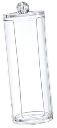 Gogogmee Caja Organizadora para Discos de Algodón Grande Transparente Soporte Plástico Resistente para Almacenamiento Baño Diseño Compacto y Seguro para Maquillaje y Bastoncillos