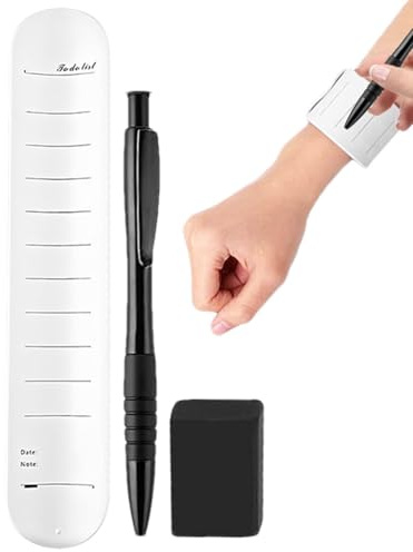 Generiskt silikonarmband – bärbart armband anteckningar med penna och raderare | Vattentätt armband i silikon för fitness spårning daglig organisation shopping lista