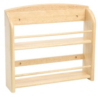 T&G Woodware Scimitar JAR-12 vägg kryddhylla från Hevea med fästen (burkar ingår ej)