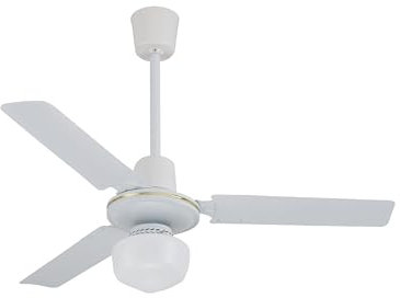 Zephir ZFS8093 Ventilatore da Soffitto in Metallo con Lampada, Bianco
