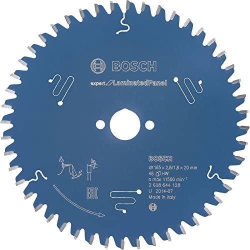Bosch 1x EXPERT Laminated Panel Kreissägeblatt für Handkreissägen (für Kunststoffbeschichtete Platten, Ø mm, Professional Zubehör kabelgebundene Handkreissägen)