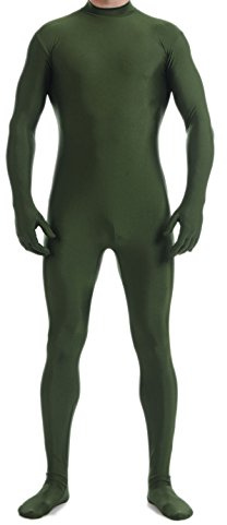 VSVO Unitard Skin-tight Solid Color Dance Wear for Adults and Children (Small, Olive Green)