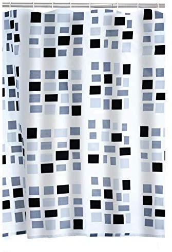 RIDDER Duschvorhang Textil Stones schwarz, grau 180x200 cm