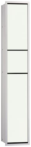 EMCO ASIS 150 Unterputz Bad Schrank für Gäste-WC, Hochschrank & Badezimmerschrank als Toilettenpapierhalter, Abfalleimer & Klobürstenhalter Weiß Aluminium 96,4 cm Unterputz