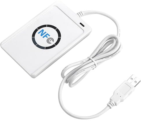 TOPINCN Lector Tarjeta Inteligente Blanco Lector Tarjeta ID Papel NFC Acr122U Iso14443 A/B Reproductor Grabador Inteligente Contactless para Seguridad Casa