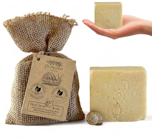 Dr.Ancient Saponetta alla lumaca Organico Naturale Tradizionale Fatto a mano Antico - Anti invecchiamento, ringiovanisce la pelle in modo naturale, Saponi naturali puri,