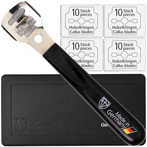 3 Swords Germany - Cortacallos para pedicura, 40 hojas de recambio, podología - Made in Solingen/Germany (7506)