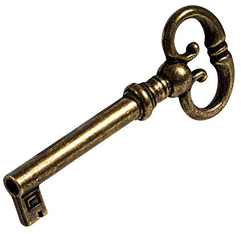 Gedotec Clé de rechange pour serrure de meuble - H2137-68 mm - Zinc moulé sous pression laiton bruni - 1 pièce - Clé de meuble rétro antique pour tiroirs