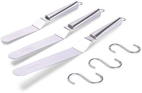 LEGERM Juego de Espátulas para Palet, 6 8 10, Diseño Angular para Repostería Profesional, Decoración de Pasteles y Glaseado