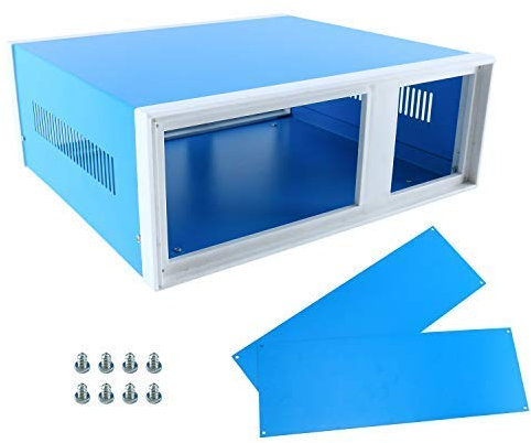 12.2 x 11.2 x 4.3 / 310 x 285 x 115mm caja de proyecto caja de metal azul caja de bricolaje