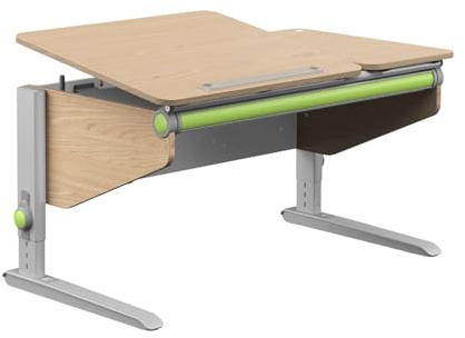 moll Winner Split Classic Kinderschreibtisch höhenverstellbar | mitwachsend & ergonomisch mit geteilter, neigbarer Tischplatte & gerundeten Ecken | Schreibtisch ideal für Schulkinder | Made in Germany